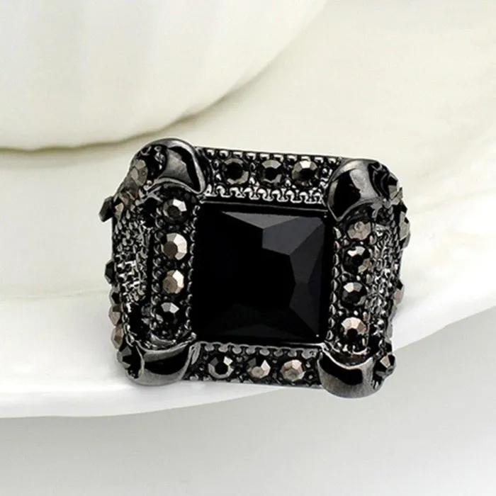 Rings Sparkling Selections New Fashion Vintage Black Onyx Zircon Geometric Design Ring Rings Sparkling Selections New Fashion Vintage Black Onyx Zircon Geometric Design Ring