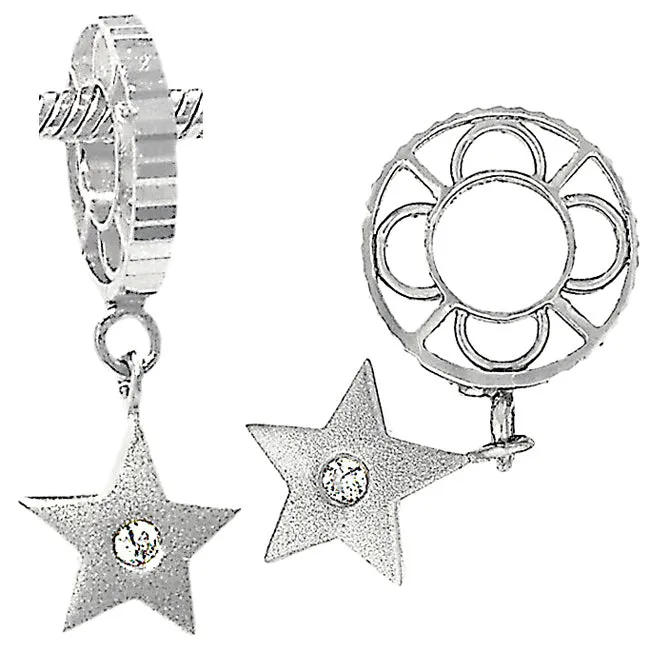 Rings Storywheels Storywheels Diamond Sandblasted Star Dangle Sterling Silver Wheel ONLY 4 AVAILABLE336845