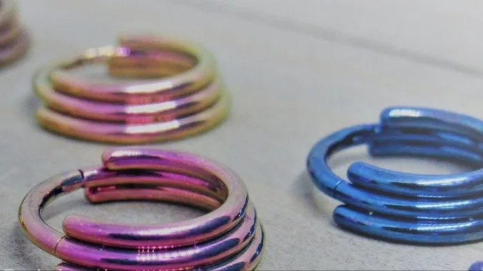 SirenBodyJewelry Rings Stacked hinged segment ring 16g body piercing jewelry hoop 38 easy click shut design titanium anodized