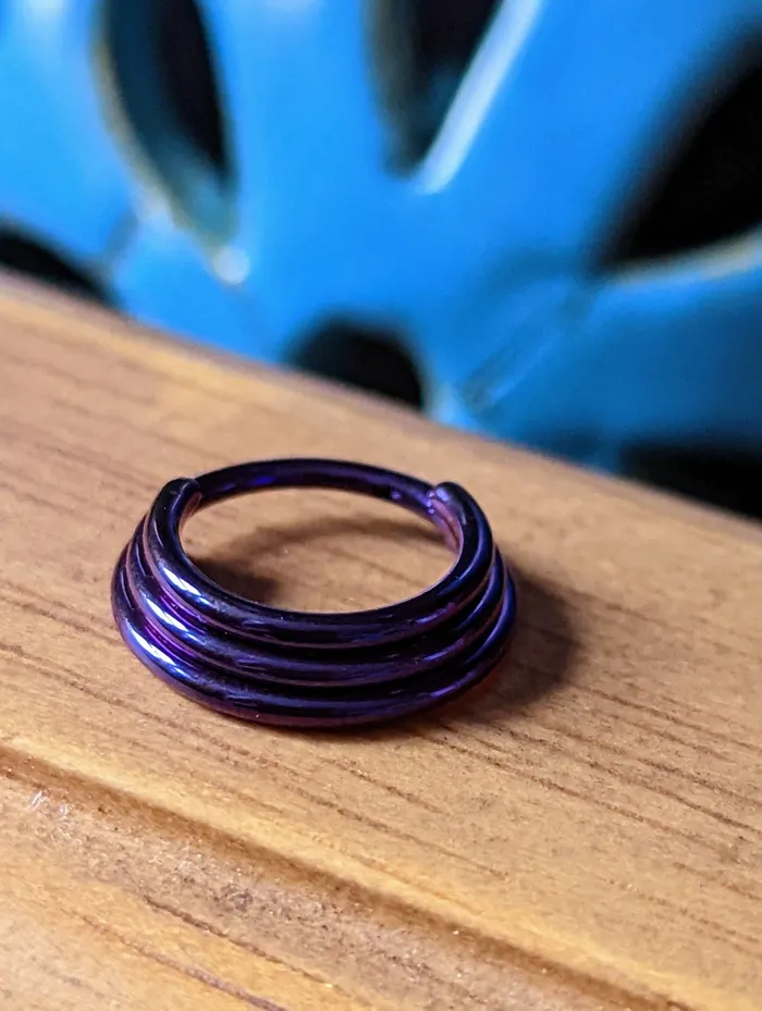 SirenBodyJewelry Rings Stacked hinged segment ring 16g body piercing jewelry hoop 38 easy click shut design titanium anodized