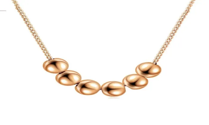 Small Bead Ball Rose Gold Color Pendant Necklace For Women sparklingselections Necklaces
