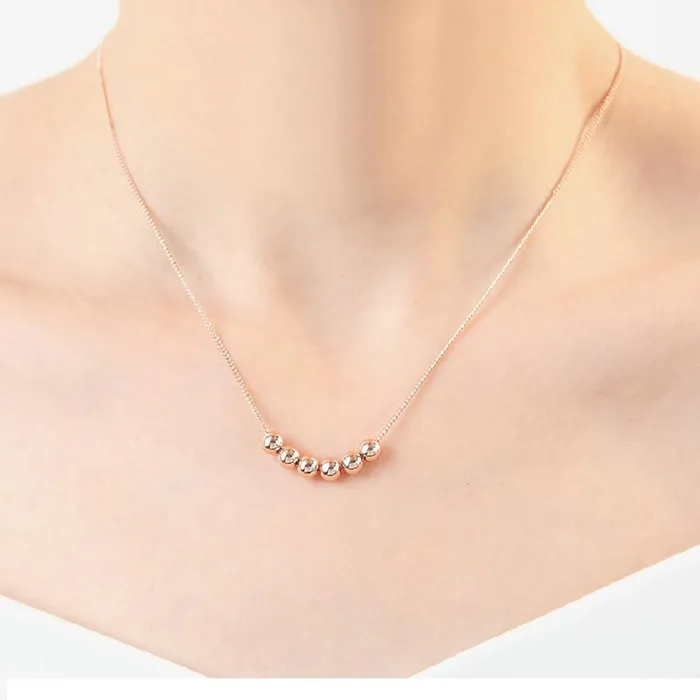 Small Bead Ball Rose Gold Color Pendant Necklace For Women sparklingselections Necklaces Small Bead Ball Rose Gold Color Pendant Necklace For Women sparklingselections Necklaces