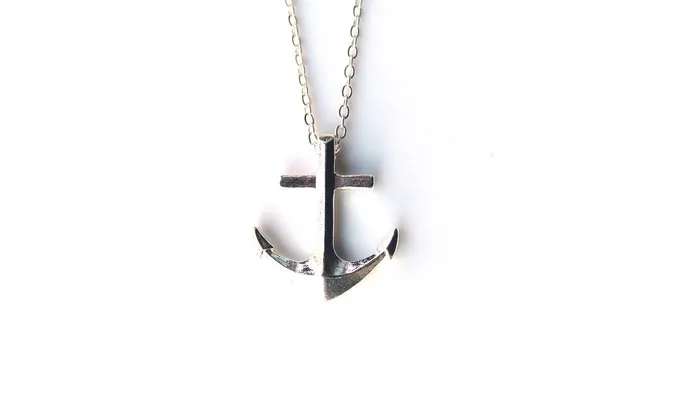 Sparkling Selection Necklaces Retro Silver Plated Anchor Pendant Necklace