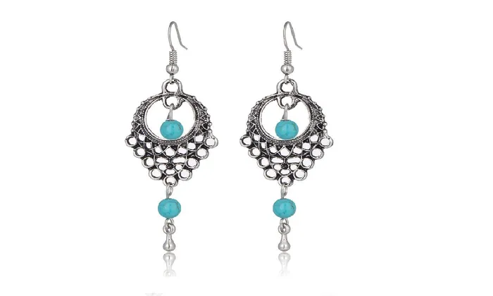 sparklingselections Earrings Women Blue Beads Dangle Beautiful Earrings