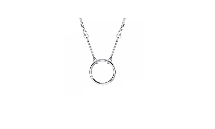 sparklingselections Necklaces Smooth Sterling Silver Loop Pendants Necklace sparklingselections Necklaces Smooth Sterling Silver Loop Pendants Necklace