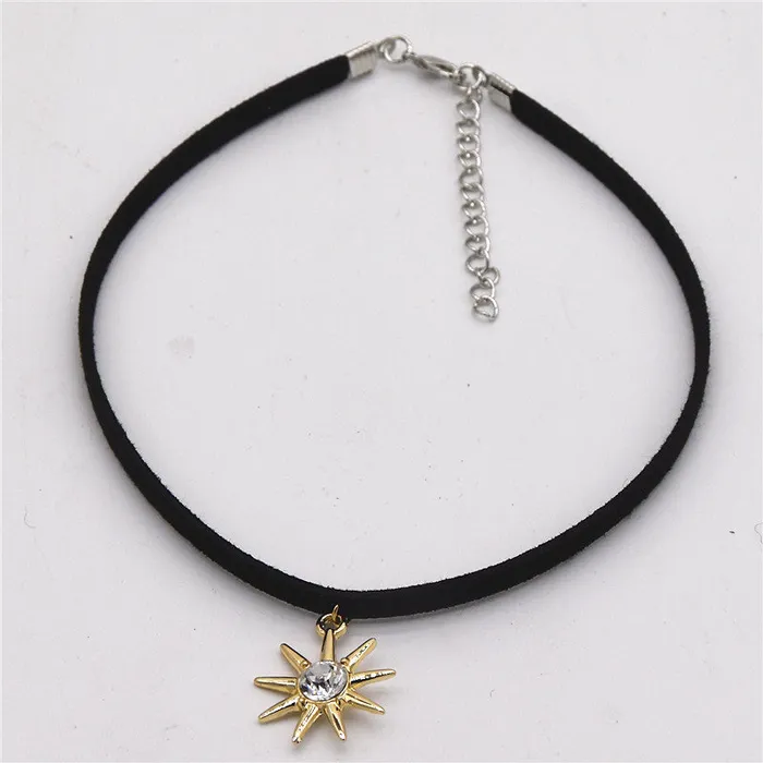 sparklingselections Necklaces Velvet Leather Maxi Statement Rhinestone Thorn Pendant Necklace for Women sparklingselections Necklaces Velvet Leather Maxi Statement Rhinestone Thorn Pendant Necklace for Women