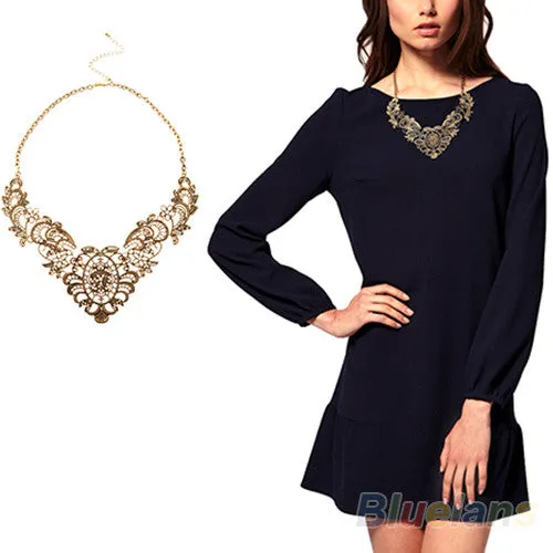 sparklingselections Necklaces Vintage Luxurious Collar Chain Bronze Lace Choker Necklace for Women sparklingselections Necklaces Vintage Luxurious Collar Chain Bronze Lace Choker Necklace for Women