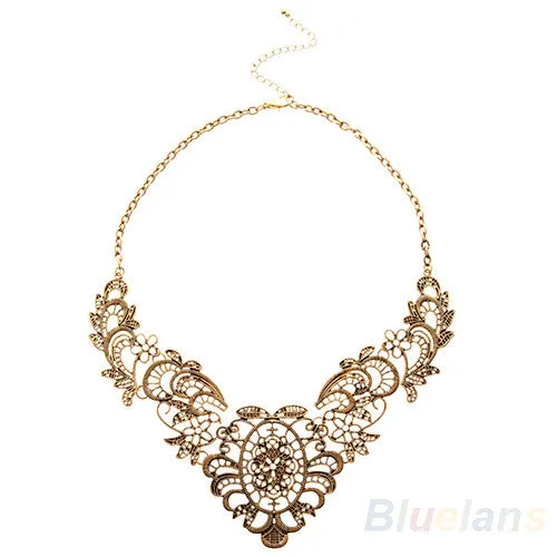 sparklingselections Necklaces Vintage Luxurious Collar Chain Bronze Lace Choker Necklace for Women sparklingselections Necklaces Vintage Luxurious Collar Chain Bronze Lace Choker Necklace for Women