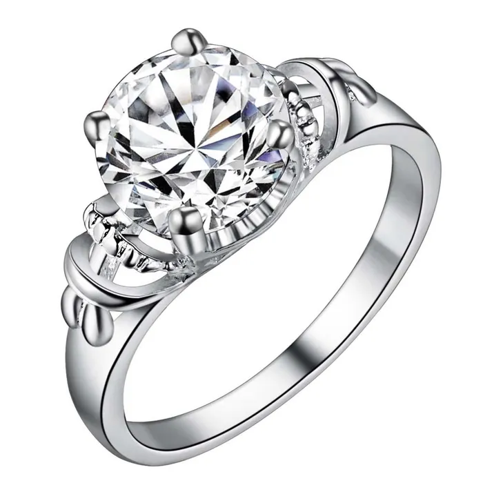 sparklingselections Rings Zircon Trendy Silver Plated Ring