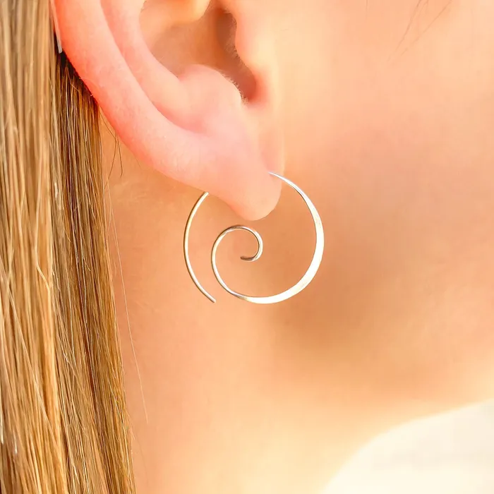 Spiral Hoop Earrings Hoops By Hand Earrings