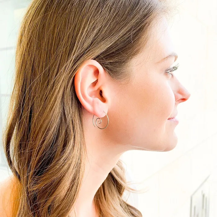 Spiral Hoop Earrings Hoops By Hand Earrings