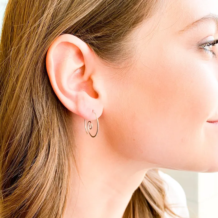 Spiral Hoop Earrings Hoops By Hand Earrings