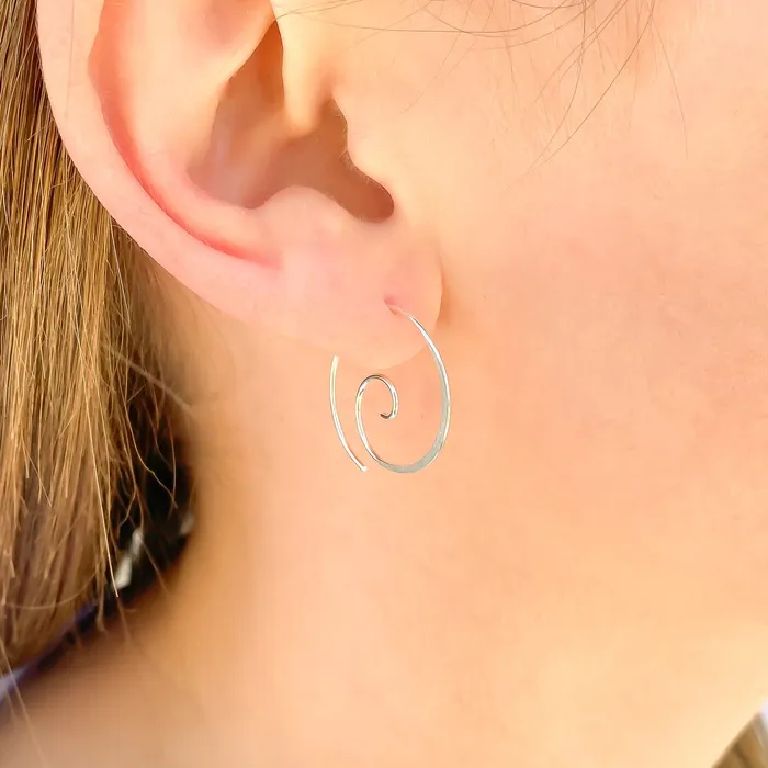 Spiral Hoop Earrings Hoops By Hand Earrings