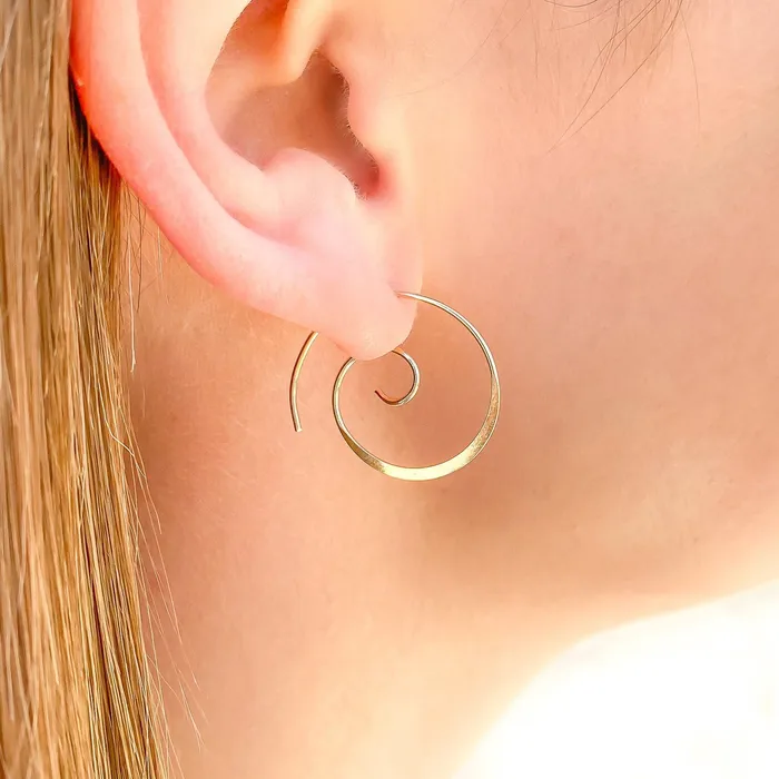 Spiral Hoop Earrings Hoops By Hand Earrings