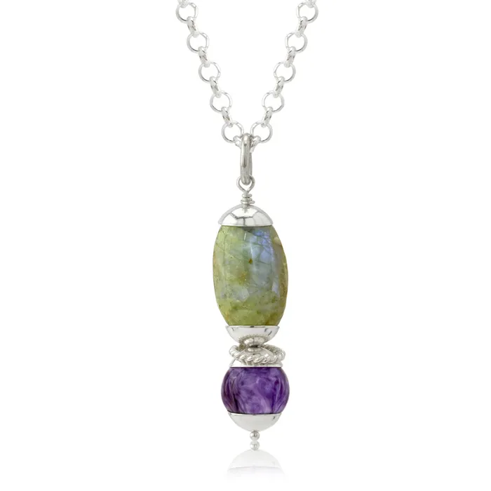 The Goddess Collection Natural Cats Eye Charoite Necklace Elisa Ilana Necklaces The Goddess Collection Natural Cats Eye Charoite Necklace Elisa Ilana Necklaces