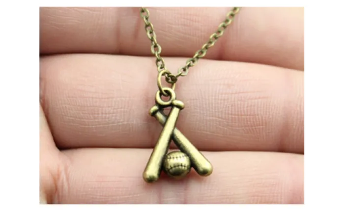 Vintage Antique Bronze Plated Baseball Pendant Necklace sparklingselections Necklaces Vintage Antique Bronze Plated Baseball Pendant Necklace sparklingselections Necklaces