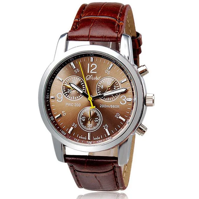Watches sparklingselections Fashion Brwon Faux Leather Analog Quartz Watch