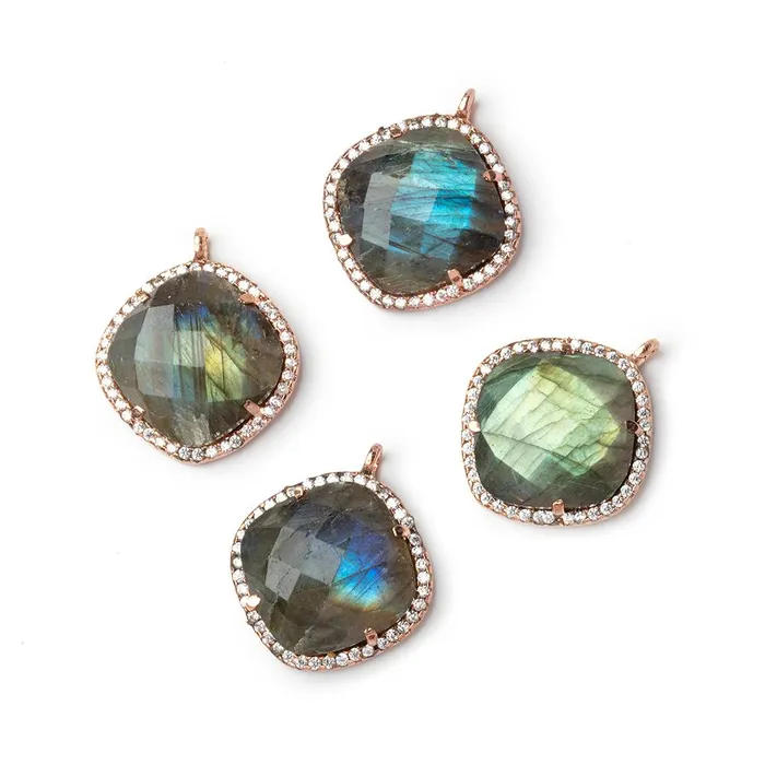 17mm Rose Gold CZ Bezel Labradorite Cushion Pendant 1 Focal Beadsofcambaycom Necklaces 17mm Rose Gold CZ Bezel Labradorite Cushion Pendant 1 Focal Beadsofcambaycom Necklaces