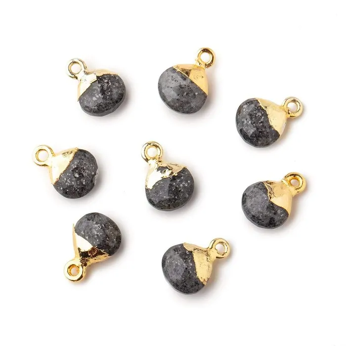 8mm Gold Leafed Celestial Quartz faceted heart 1 focal bead Beadsofcambaycom Necklaces