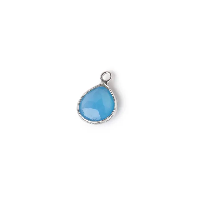8x8mm Sterling Silver Bezel Blue Chalcedony Faceted Heart Pendant 1 piece Beadsofcambaycom Necklaces