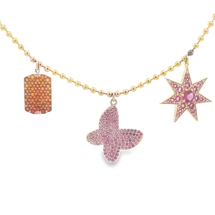 Ball Chain Charm Necklace YaninaCo Jewelry Necklaces