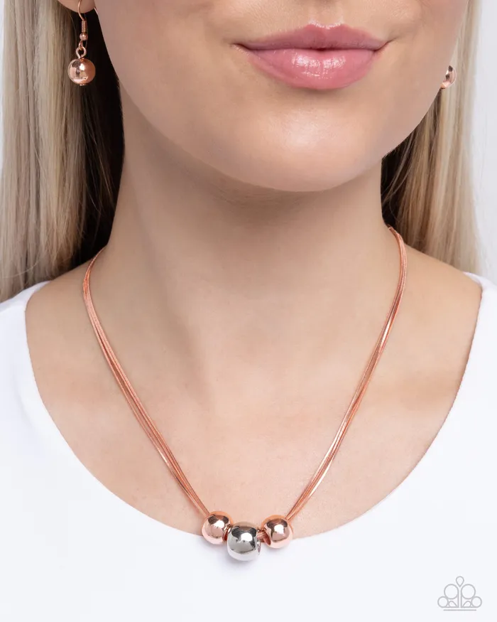 Beaming Beads Copper Necklace Jewelry by Bretta Paparazzi Accessories Necklaces
