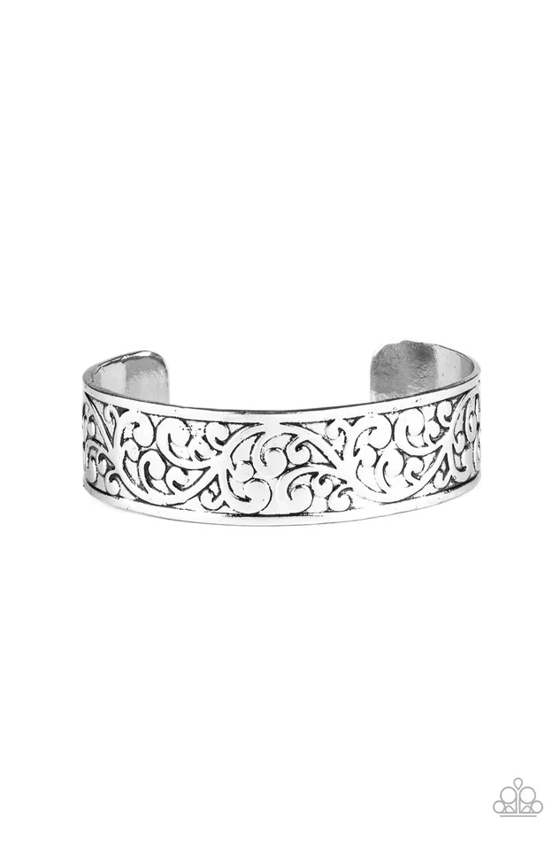 Bracelets Read The VINE Print Silver Bracelet Jewelry by Bretta Paparazzi Accessories