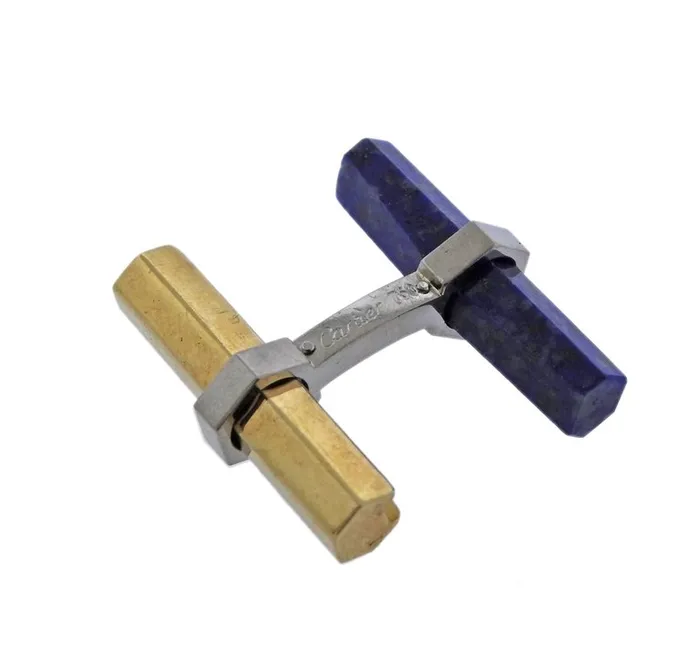 Cartier PreStyled Sets Cartier Lapis Lazuli Gold Bar Cufflinks