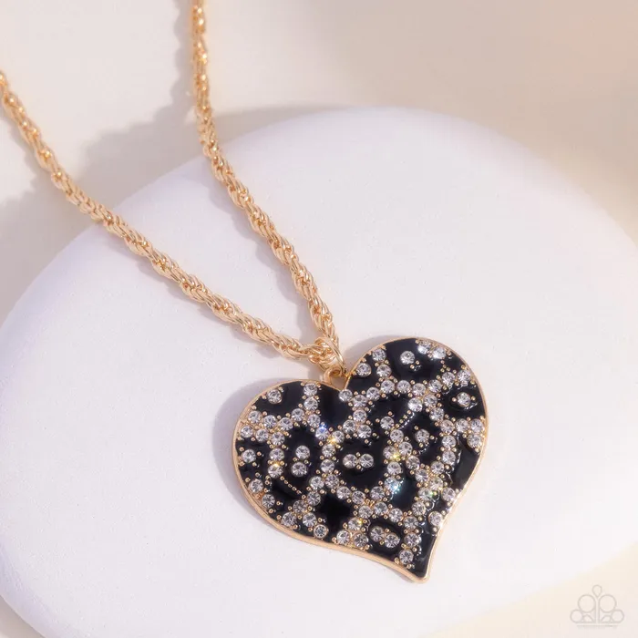 Cheetah Compound Gold Necklace Jewelry by Bretta Paparazzi Accessories Necklaces