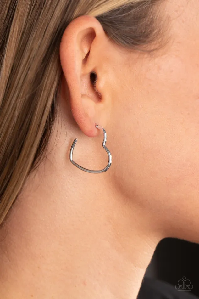 Earrings Paparazzi Accessories Burnished Beau Silver Heart Earrings Jewelry by Bretta Earrings Paparazzi Accessories Burnished Beau Silver Heart Earrings Jewelry by Bretta