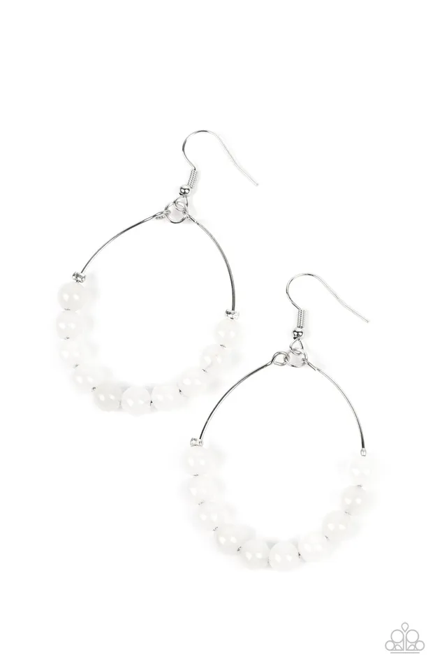 Earrings Paparazzi Accessories Catch a Breeze White Earrings Jewelry by Bretta