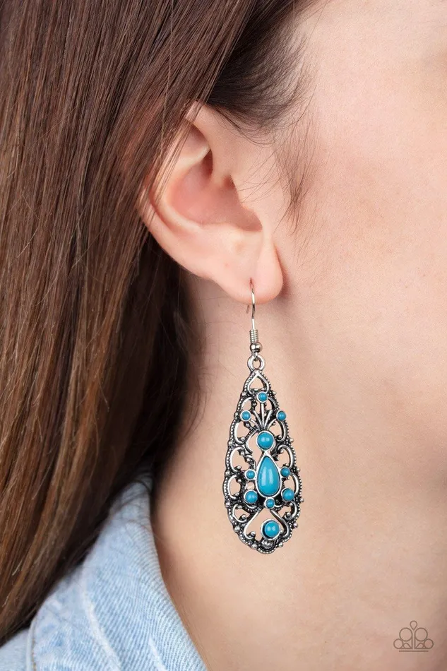 Earrings Paparazzi Accessories Fantastically Fanciful Blue Earrings Jewelry by Bretta
