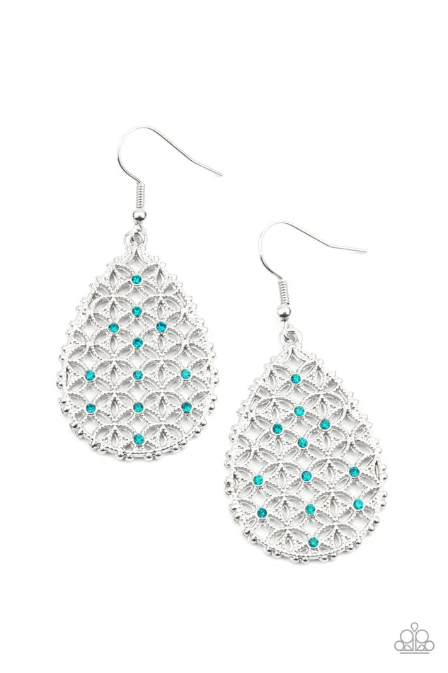 Earrings Paparazzi Accessories Glorious Gardens Blue Earrings Jewelry by Bretta