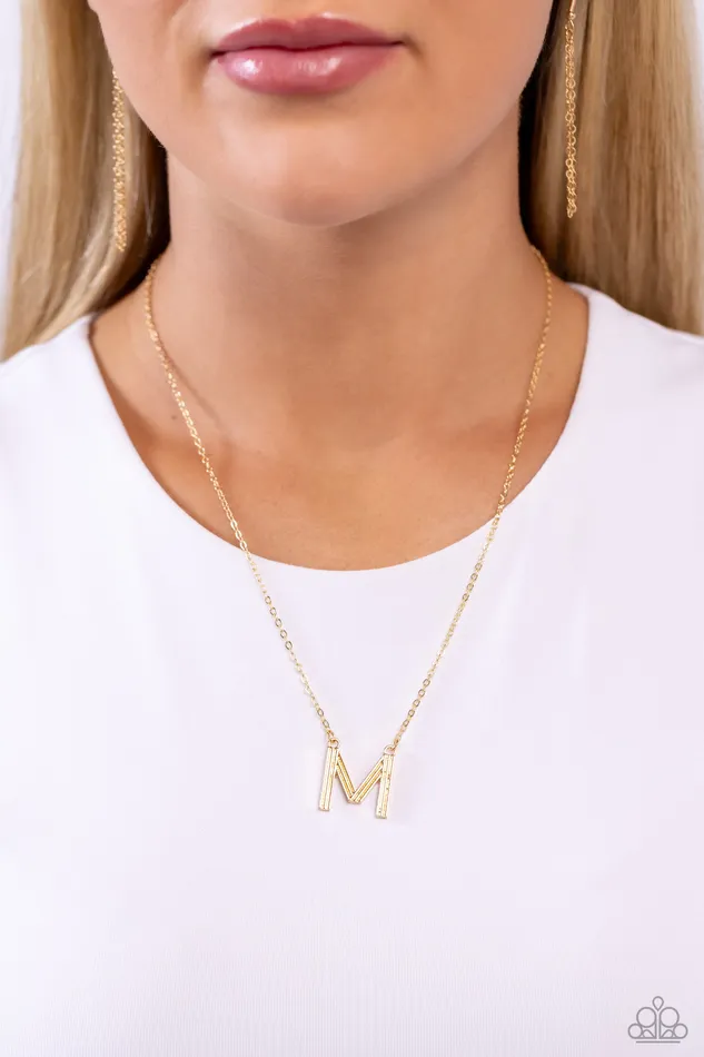 Earrings Paparazzi Accessories Leave Your Initials Gold M Jewelry By Bretta