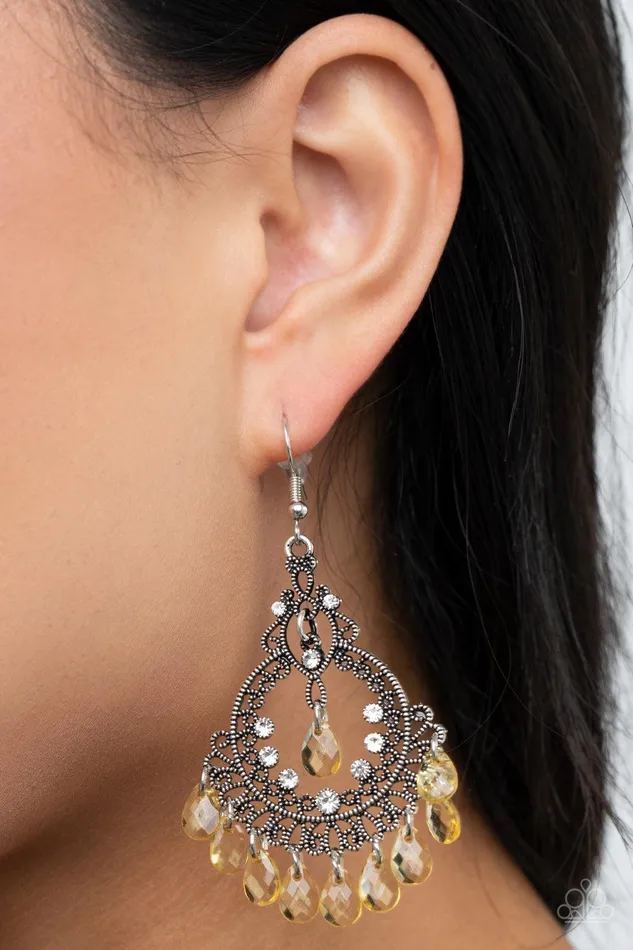 Earrings Paparazzi Accessories Lyrical Luster Yellow Earrings Jewelry by bretta