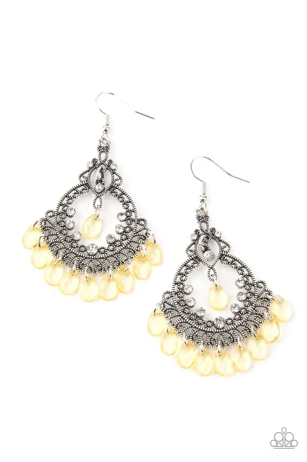 Earrings Paparazzi Accessories Lyrical Luster Yellow Earrings Jewelry by bretta