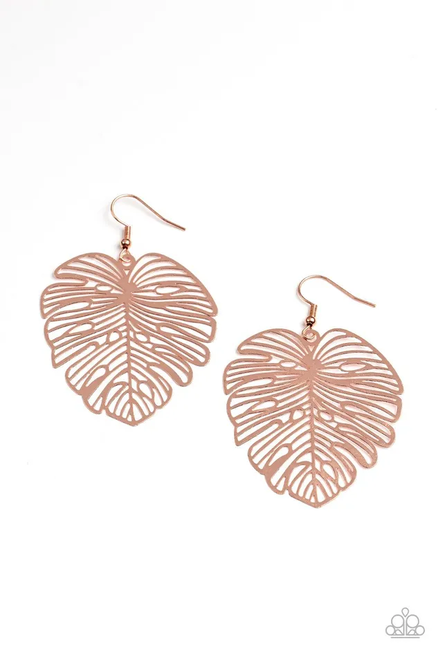 Earrings Paparazzi Accessories Palm Palmistry Copper Earrings Jewelry by Bretta