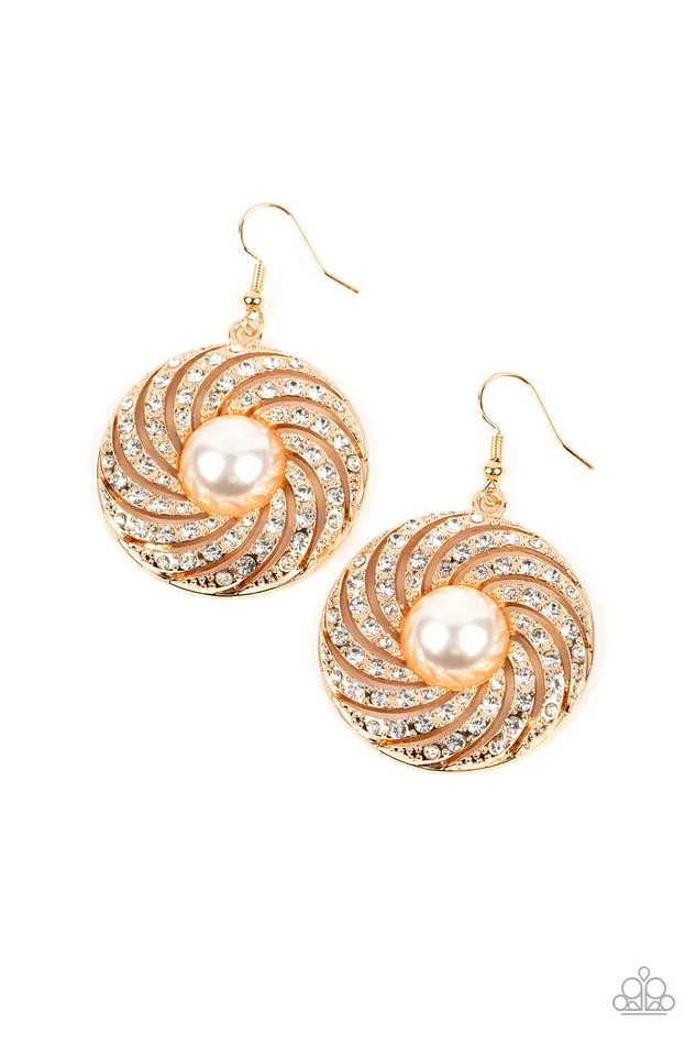 Earrings Paparazzi Accessories Vintage Vortex Gold Earrings Jewelry by Bretta
