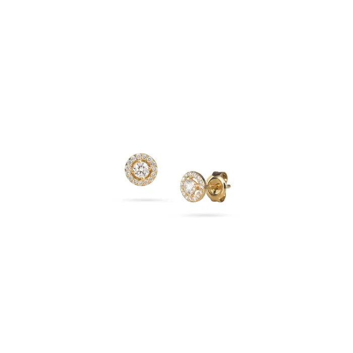 Earrings Womens gold earrings with a center diamond and halo 031ct Sense Diamonds Senso Diamonds Earrings Womens gold earrings with a center diamond and halo 031ct Sense Diamonds Senso Diamonds