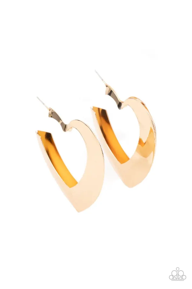HeartRacing Radiance Gold Earrings Jewelry by Bretta Paparazzi Accessories Earrings