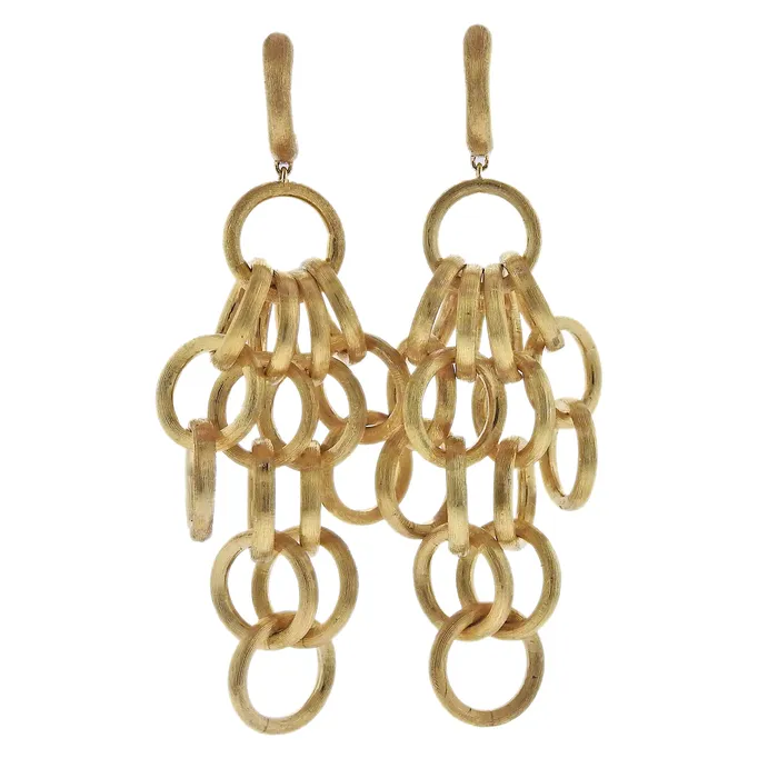Marco Bicego Earrings Marco Bicego Jaipur Gold Circle Link Drop Earrings