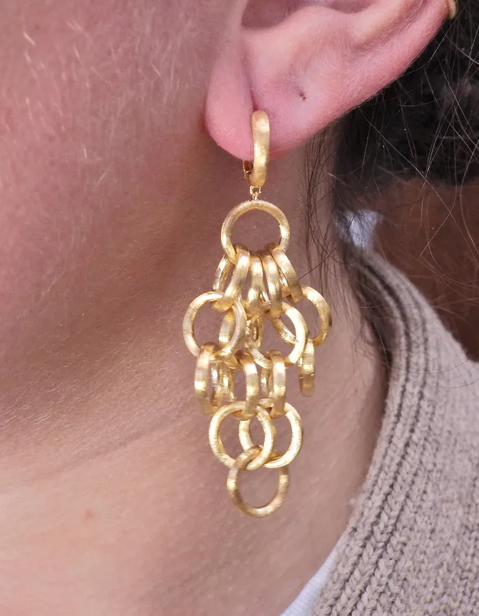 Marco Bicego Earrings Marco Bicego Jaipur Gold Circle Link Drop Earrings