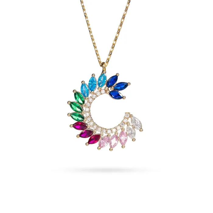 Necklace Senso Gold Colorful Crystals Senso Gold Necklaces