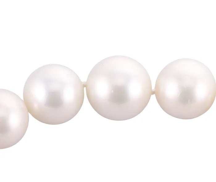 Necklaces Not Signed Gold 14mm to 178mm South Sea Pearl Diamond Necklace