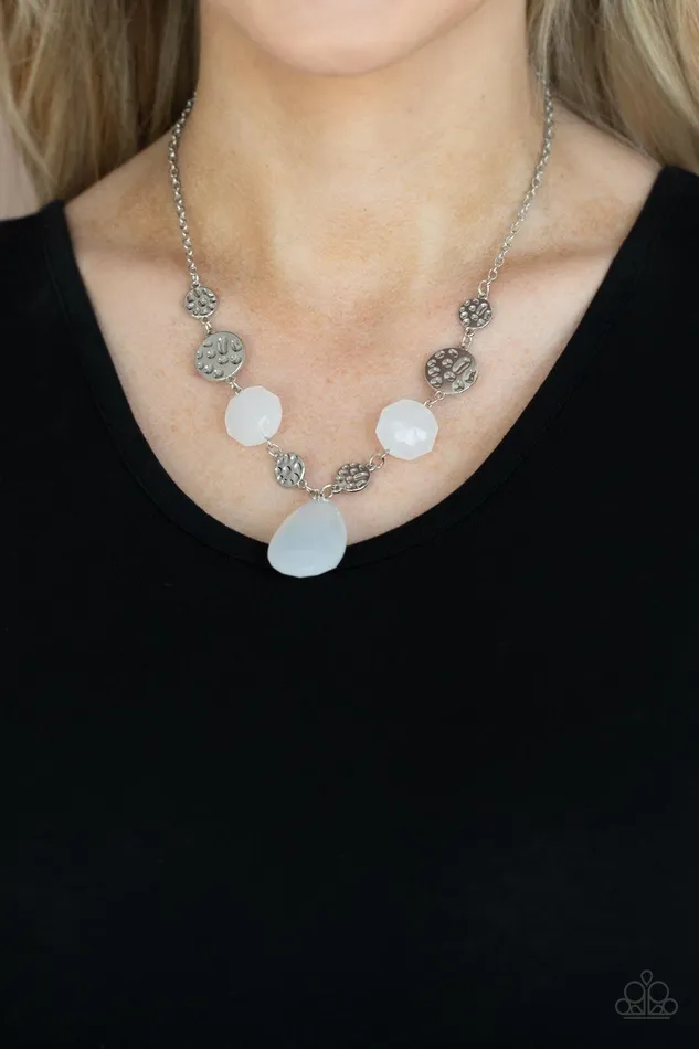 Necklaces Paparazzi Accessories DEW What You Wanna DEW White Necklace Jewelry by Bretta Necklaces Paparazzi Accessories DEW What You Wanna DEW White Necklace Jewelry by Bretta