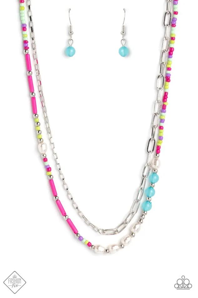 Paparazzi Accessories Coastal Composition Pink Necklace Jewelry by Bretta Necklaces