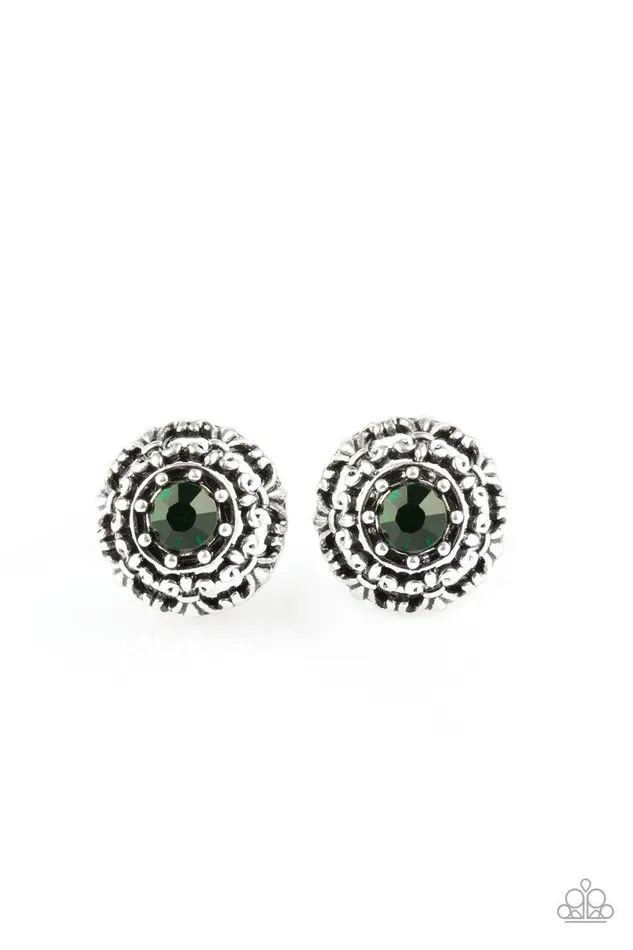 Paparazzi Accessories Courtly Courtliness Green Earrings Jewelry By Bretta Earrings
