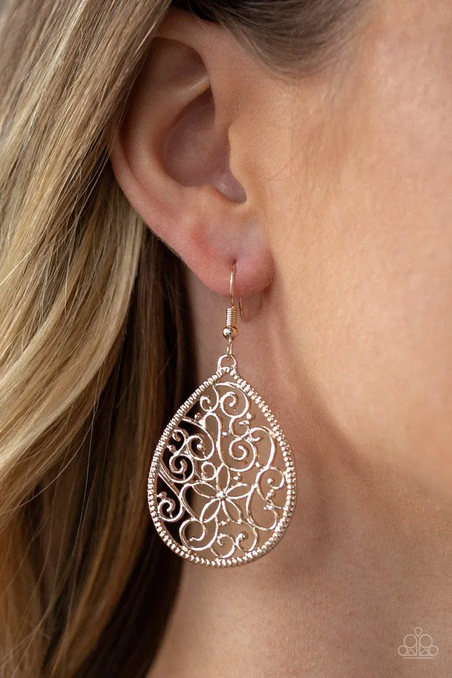 Paparazzi Accessories Earrings Im Doing VINE Rose Gold Earrings Jewelry by Bretta Paparazzi Accessories Earrings Im Doing VINE Rose Gold Earrings Jewelry by Bretta