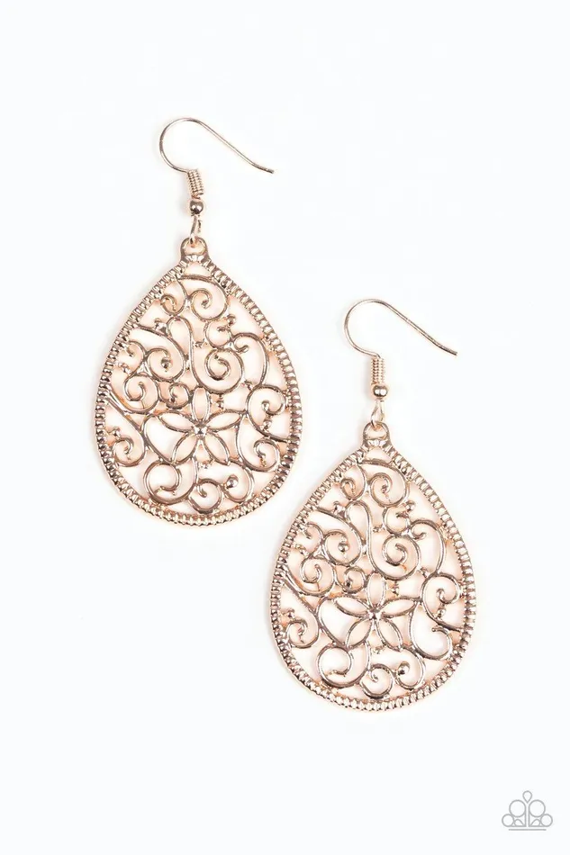 Paparazzi Accessories Earrings Im Doing VINE Rose Gold Earrings Jewelry by Bretta