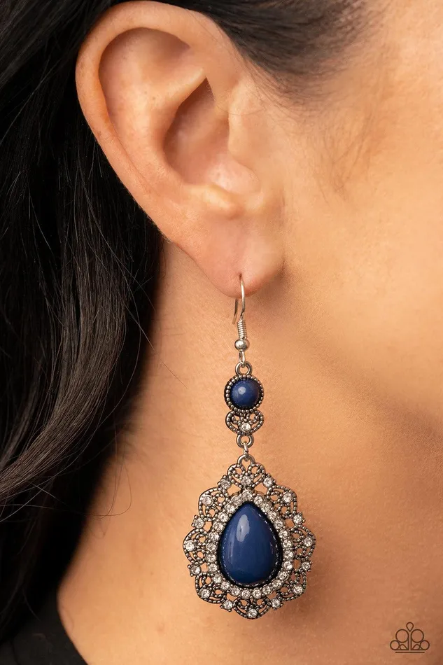 Paparazzi Accessories Earrings Palace Bribe Blue Earrings Jewelry by Bretta
